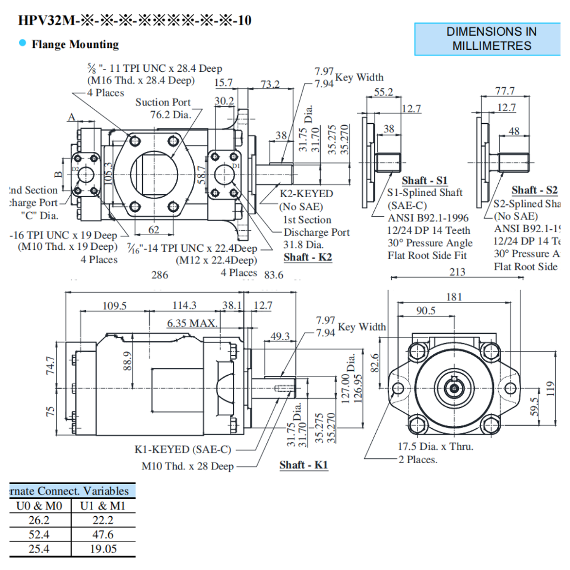 HPV32M-※-※-※-※※※※-※-※-10法蘭安裝 HPV32M-※-※-※-※※※※-※-※-10法蘭安裝
